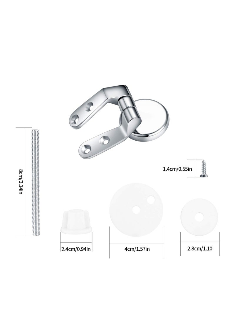 Barakah Toilet Seat Hinges Replacement, Chrome Finished Toilet Seat Hinge Fixings, Toilet Seat Hardware for Installing Fixed Toilet Seat PartZinc Alloy Material (2 Pcs) - Image 3