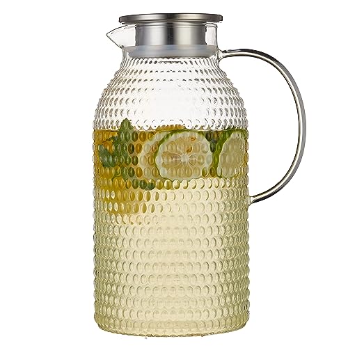 Karafu 3 Liter/100 Oz Glass Pitcher with Lid, Easy Clean Heat Resistance Borosilicate Glass Jug for Hot/Cold Water, Milk, Ice Tea and Juice Beverage - Image 1
