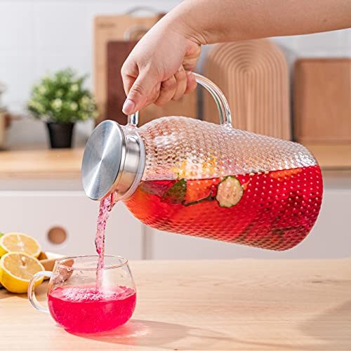 Karafu 3 Liter/100 Oz Glass Pitcher with Lid, Easy Clean Heat Resistance Borosilicate Glass Jug for Hot/Cold Water, Milk, Ice Tea and Juice Beverage - Image 4