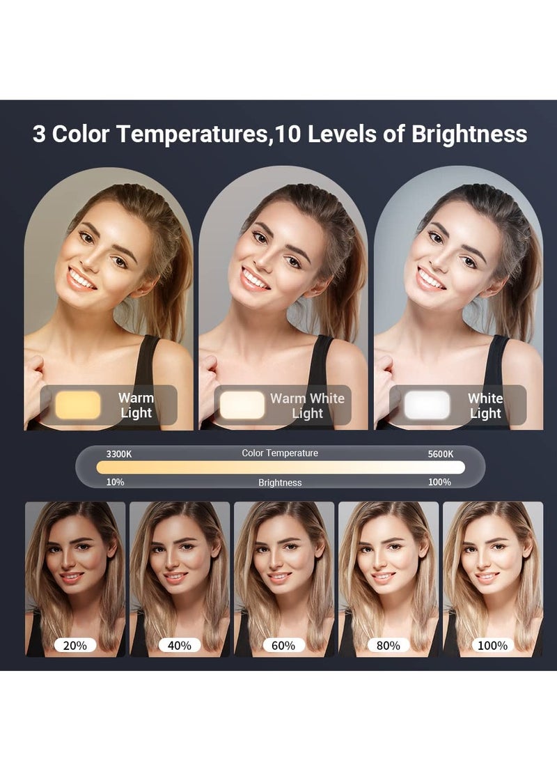 Captaintech USB LED Video Light Photography Fill Light Video Conference Lighting Kit 3300K-5600K 10-Level Brightness with Metal Light Stand Flexible Ballhead Remote Control Color Filters, 2-Pack - Image 2