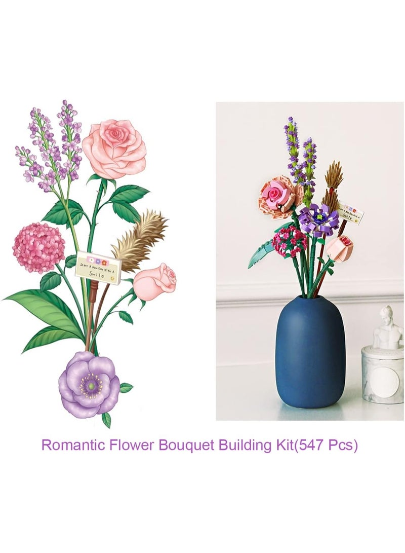 Bouquet Block Set, Flower Blocks, Artificial Flower Block Toys, Creative Projects for Adults Botanical Series, 547 PCS, Suitable for 8-12 Year Olds as Gifts  - Image 2