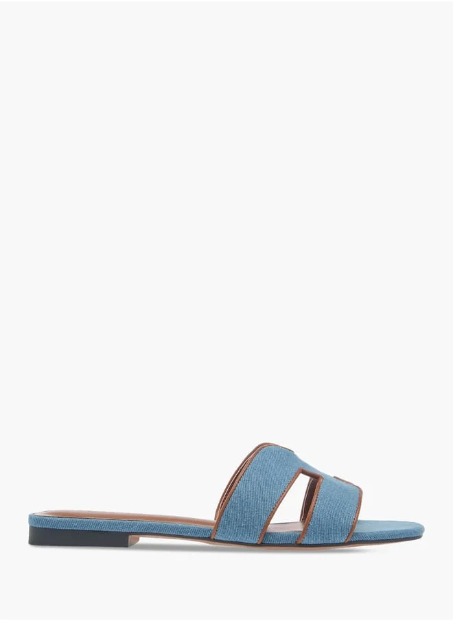 Celeste Womens Textured Slide Sandals With Slip-On Closure