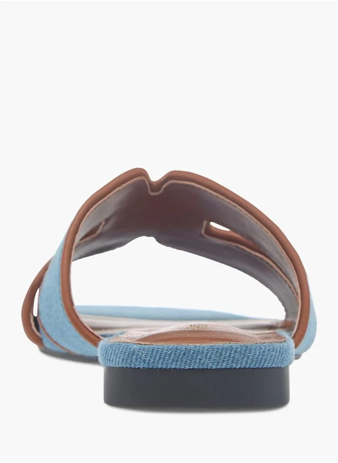 Celeste Womens Textured Slide Sandals With Slip-On Closure