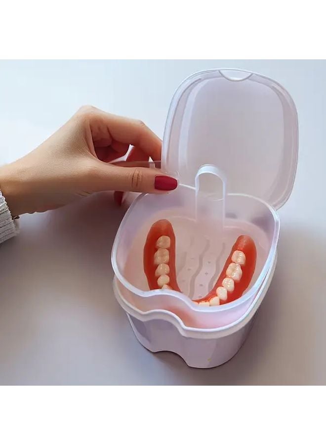 Pink Double Layer Hanging Mesh Toothbrush Holder With Sealed Case Travel Dental Care - Image 5