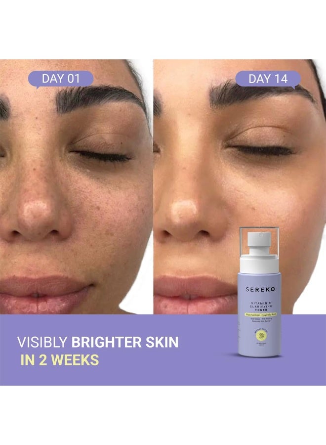 SEREKO Vitamin C Clarifying Face Toner with Niacinamide & Glycolic Acid, Refreshing Spray Mist for Bright, Glowing Skin | Tightens Pores, Balances pH, Controls Oil & Acne | All Skin Types for Women & Men - 100ml - Image 4