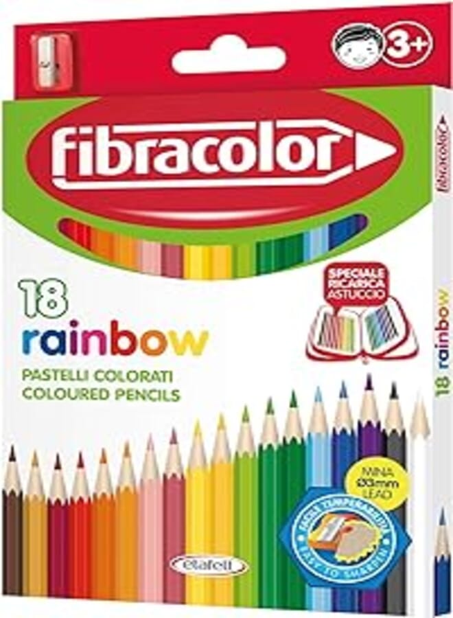 ETAFELT Fibracolor Rainbow Hexagonal colored pencil Pack of 18 Colors
