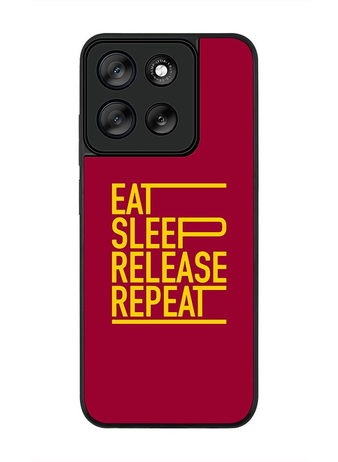 Stylizedd For Motorola Moto G56 Case,Slim fit Camera Protection, Shockproof Thin Phone cover  - Eat Sleep Release Repeat - Image 1