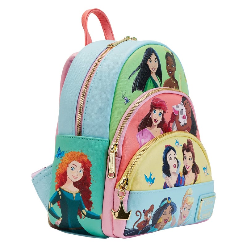 Loungefly Disney Princess Collage Triple Pocket Mini Backpack - Image 4
