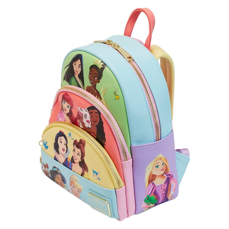 Loungefly Disney Princess Collage Triple Pocket Mini Backpack - Image 3