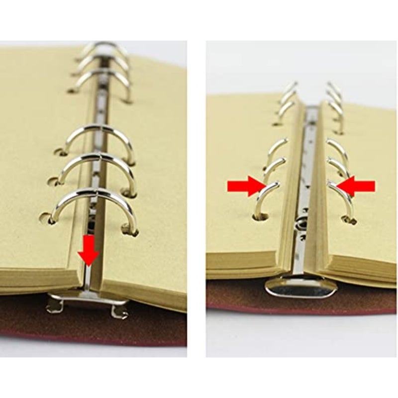 ELECDON Travellers Notebook Diary، الأدب العتيق PU، غطاء جلدي ناعم، صفحات A6 قابلة لإعادة التعبئة، هدية قرطاسية، مع صفحات فارغة ومعلقات قديمة 80 صفحة باللون الأزرق العميق - Image 5