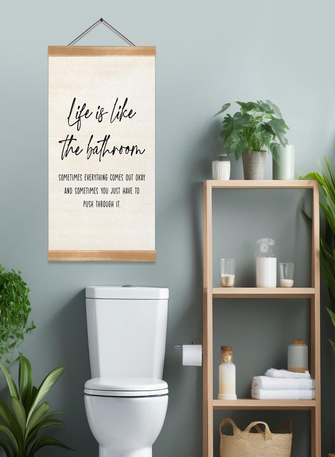ZTGDA Funny Bathroom Decor Wall Art,Life is Like The Bathroom Canvas Poster, Restroom Humor Sign, Inspirational Hanging Wall Art Print for Toilet, Guest Bathroom, Powder Room(Life is like) - Image 4