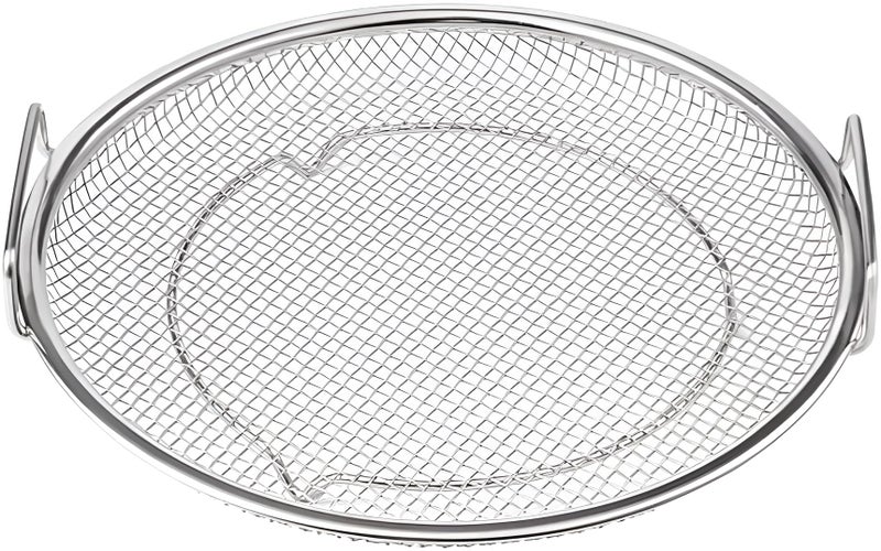 Alark Stainless Steel Oil Filter Tray Cooking Kitchen Mesh Strainer Colander for Washing Vegetables and Fruits Frying Oil Drain Rack Food Strainer Basket Steaming Dish [24x22.5x4 CM], Silver - Image 1