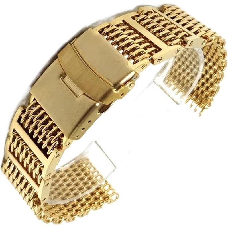 Stainless Steel Metal Watch Band Mesh Woven Wristband Quick Release Strap 20mm 22mm Men's Women's Universal Replacement Wristband Bracelet - Image 1
