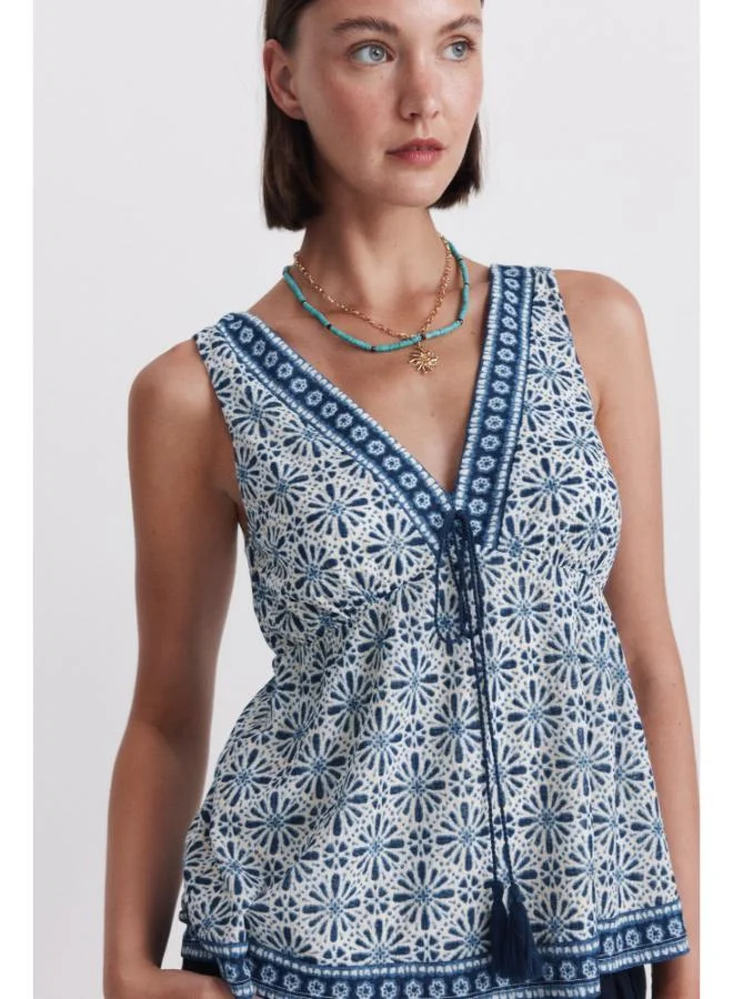Springfield Border print top
