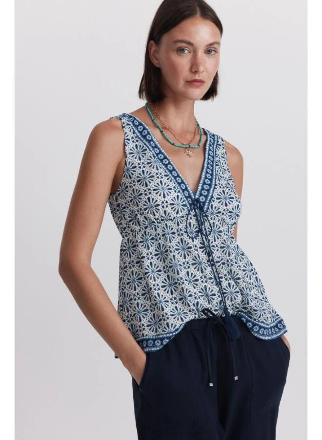 Springfield Border print top