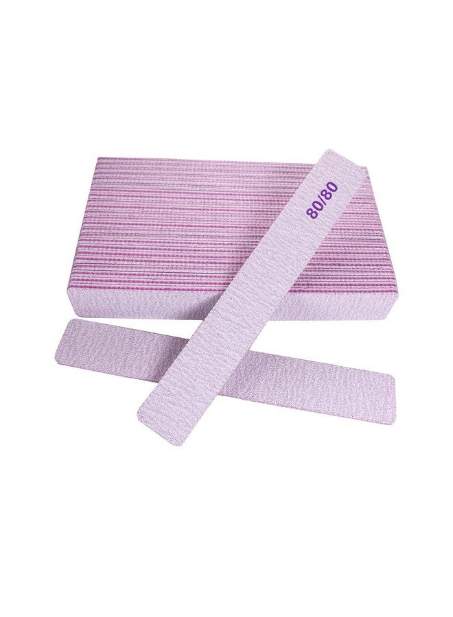 GigaGround 80/80 Grit Nail Files Emery Boards Nail File For Acrylic And Gel Nails Coarse Nail File Double Sided 80 Grits Emory Professional Filers Reusable Washable Manicure Square Gray - Image 1