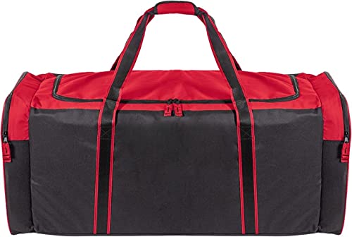 Jetstream Heavy Duty Multi Pocket Large Sports Gym Equipment 3Pocket Travel Duffel Bag Red 42Inch