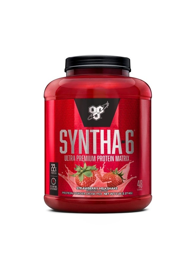 BSN SYNTHA-6 Whey Protein Powder with Micellar Casein, Milk Isolate, Strawberry Milkshake, 48 Servings (Packaging May Vary)  - Image 1