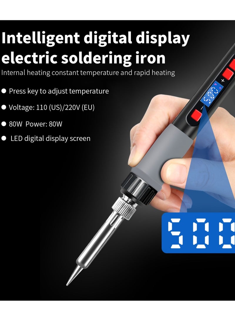 80W Professional LCD Digital Temperature Adjustable Electric Soldering Iron Tool Lead-free Mini Soldering Station  - Image 5