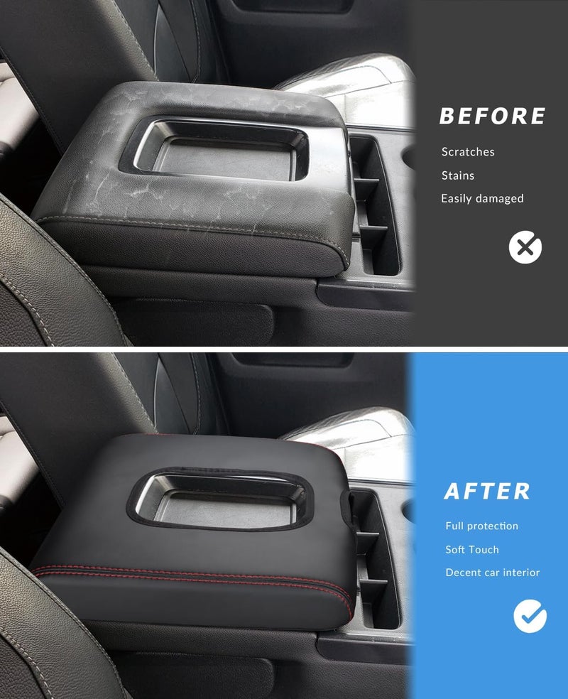 INTGET Leather Armrest Cover for Chevy Silverado & GMC Sierra - Image 3