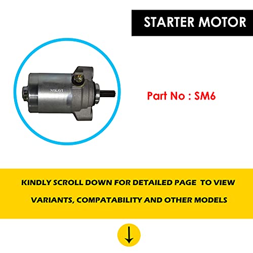 NIKAVI SM6 Self Starter Motor Assembly Compatible For Yamaha R15 V1 / V2 - Image 2