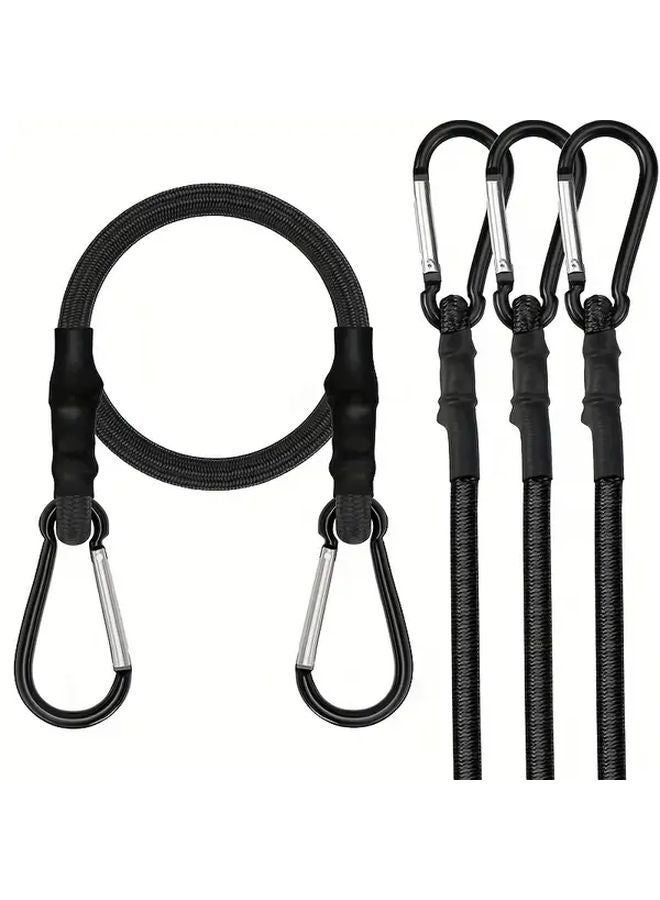 4 Black Metal Hook Elastic Bands 11 81 Inch Premium Rubber Tension Straps - Image 2