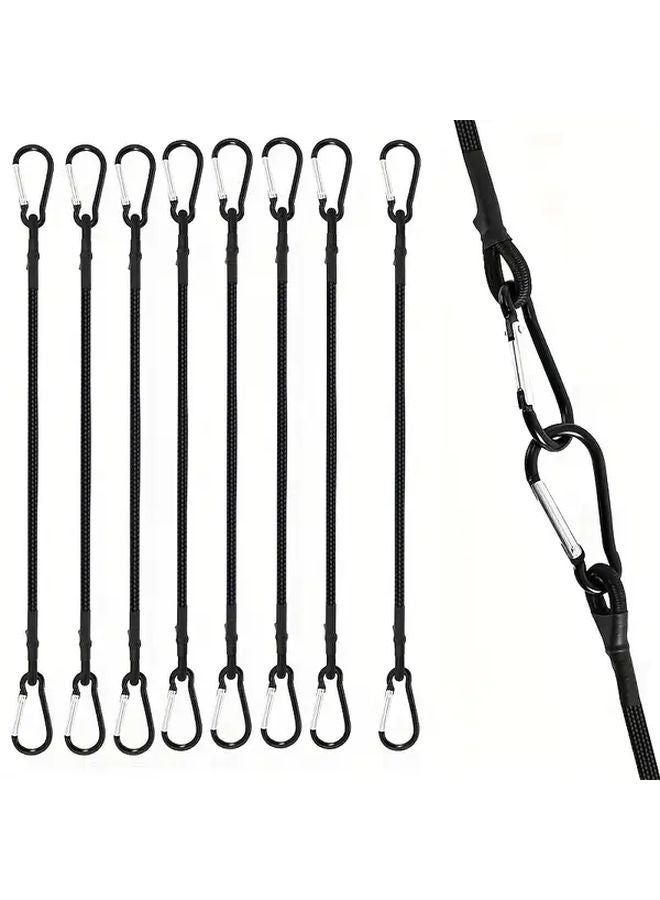 4 Black Metal Hook Elastic Bands 11 81 Inch Premium Rubber Tension Straps - Image 3