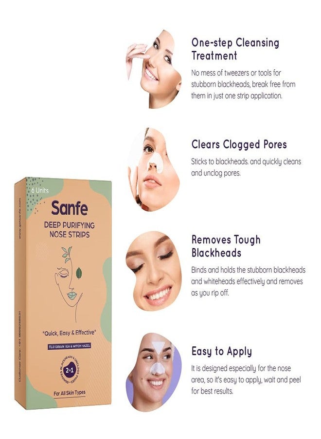 Sanfe Deep Purifying Nose Strips for Women & Men - With Fuji Green Tea & Witch Hazel extracts | Removes Whiteheads | Blackheads and cleanses pores (Pack of 24) | Instant Result - Image 4