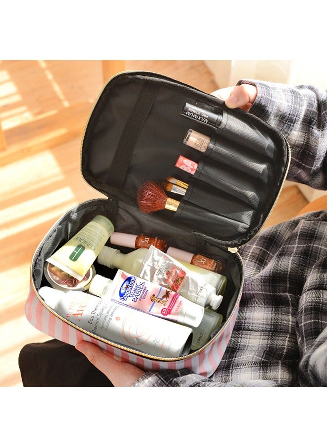The New Waterproof Toiletry Bag, Cosmetic Portable Storage Bag, Tote Set Striped Portable Travel Cosmetic Bag - Image 3