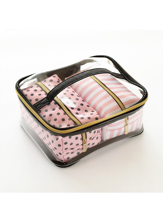 The New Waterproof Toiletry Bag, Cosmetic Portable Storage Bag, Tote Set Striped Portable Travel Cosmetic Bag - Image 5
