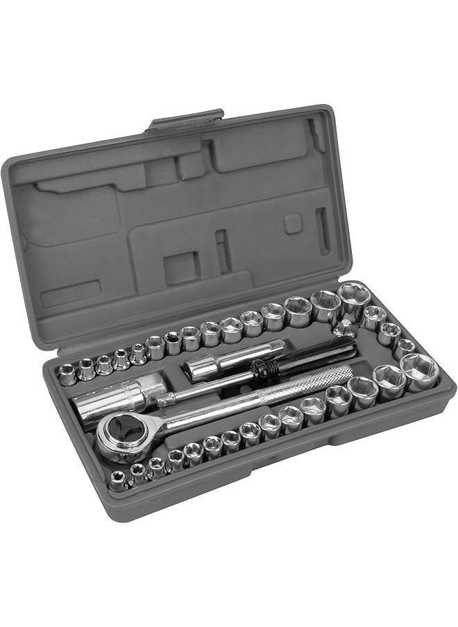 بيرفورمانس تول W1173 Sae Metric 40 قطعة Sae ومجموعة مقابس مترية 1 4 بوصة و3 8 بوصة  - Image 1