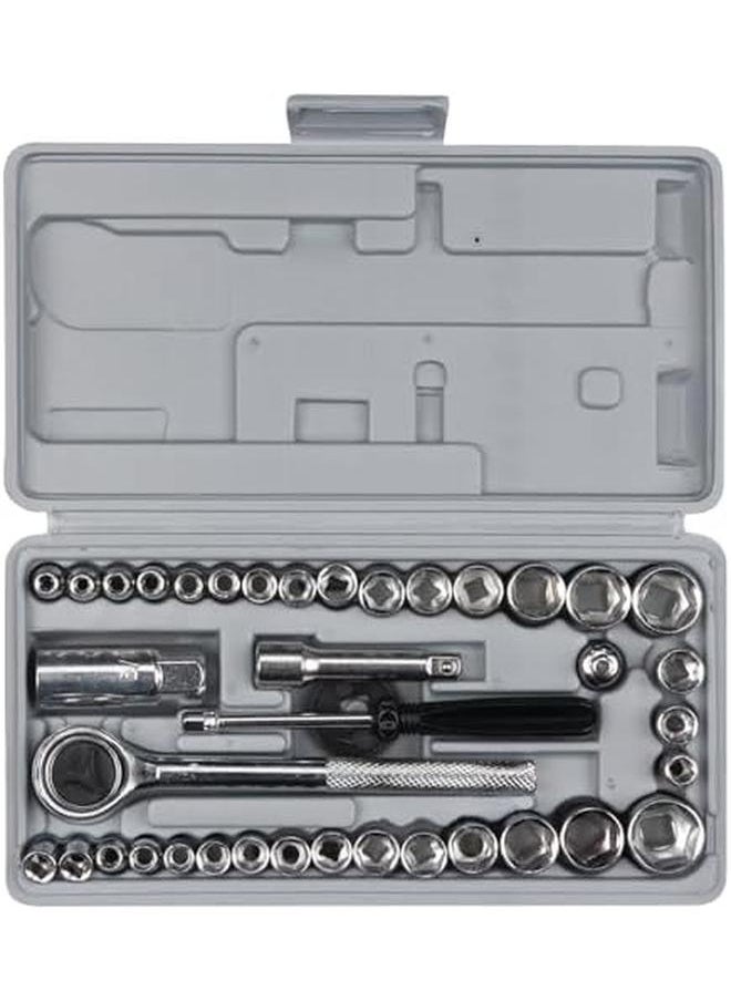 بيرفورمانس تول W1173 Sae Metric 40 قطعة Sae ومجموعة مقابس مترية 1 4 بوصة و3 8 بوصة  - Image 2