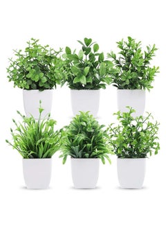 Generic 6 Pack Artificial Plants Small Fake Plants Outdoor Home Decor Farmhouse Bathroom Shelf Decor  - Image 1