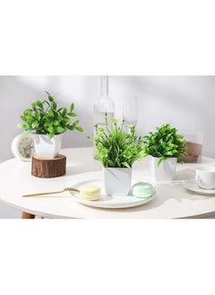 Generic 6 Pack Artificial Plants Small Fake Plants Outdoor Home Decor Farmhouse Bathroom Shelf Decor  - Image 3