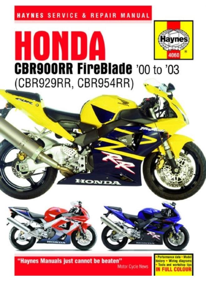 Honda CBR900RR FireBlade (00 - 03) Haynes Repair Manual 