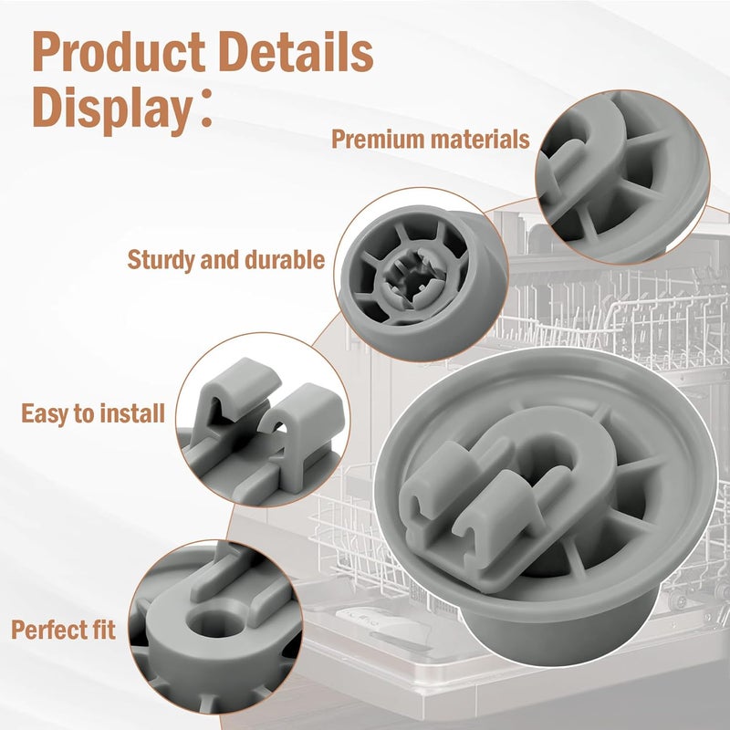 Cg 10016657 Fits for Bosch Dishwasher Extended Lower Rack Wheel Kit Replacement for Bosch Dishwasher Rack Wheels (4pack） - Image 3