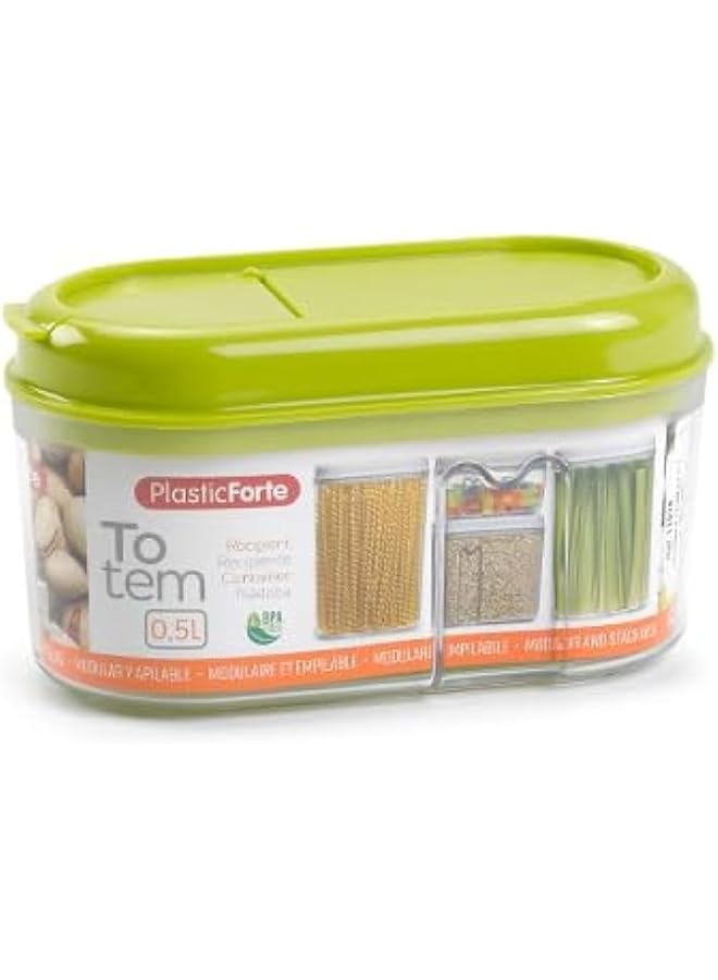 بلاستيك فورت علبة توتيم متعددة الأغراض سعة 0.5 لتر، خالية من مادة BPA