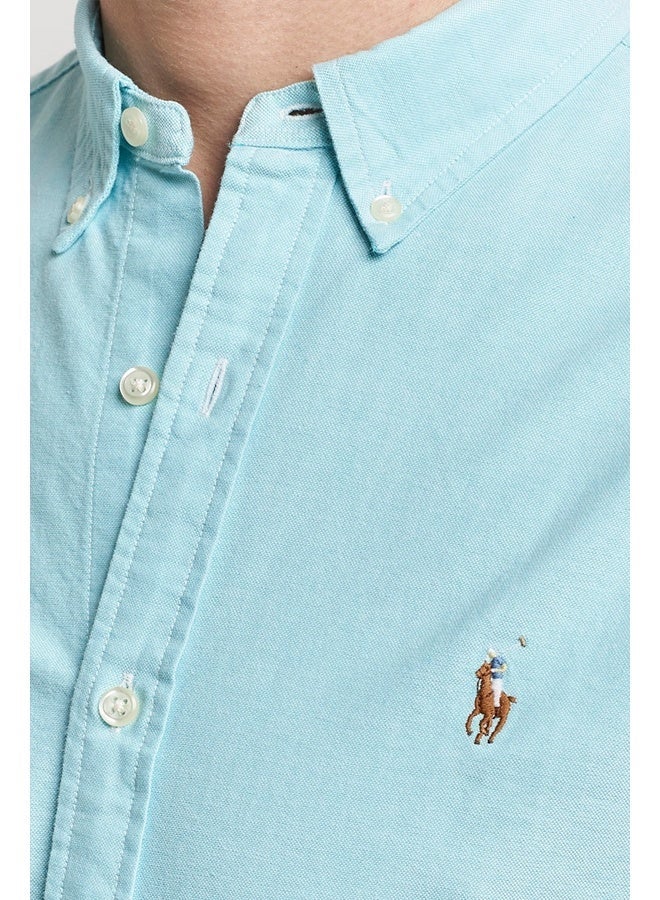 POLO Ralph Lauren Mens Blue The Iconic Classic Fit Oxford Shirt - Image 2
