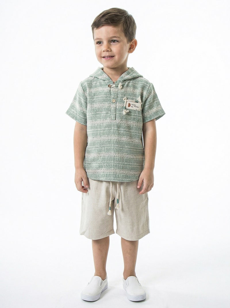 Hype Boys' two-piece summer set (T-shirt + shorts) for ages 4 to 8 years 6619 - Image 1