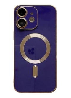 Generic Case for Iphone 12 Magsafe Plating Tpu Phone Case With Lens Film Blue  - Image 1