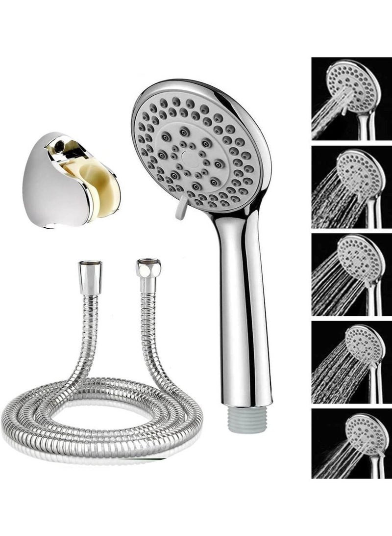 Rubik Shower Head Set with 1.5M Shower Hose, 5 Spray Modes Universal Handheld Shower Head for Adults Children Pets Home and Gym Use (1.5 Meter) - Image 1