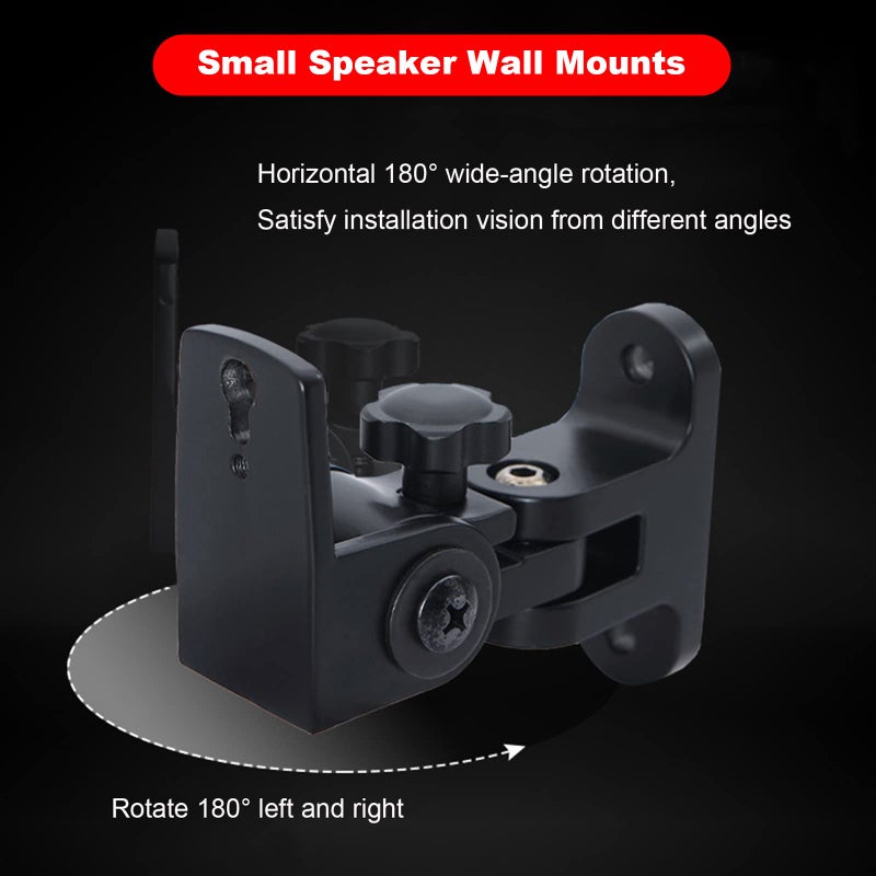 Howonder BS-218pro Universal Speaker Wall Mount for Small Speakers ,Vertical 120Â°, Horizontal 180Â°Adjustment,Hold up to 30lbs,Compatible with Bose, JBL, KEF, Klipsch, Sony & Others(2 Packs Black) - Image 3