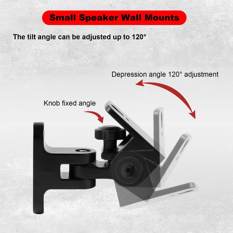 Howonder BS-218pro Universal Speaker Wall Mount for Small Speakers ,Vertical 120Â°, Horizontal 180Â°Adjustment,Hold up to 30lbs,Compatible with Bose, JBL, KEF, Klipsch, Sony & Others(2 Packs Black) - Image 4