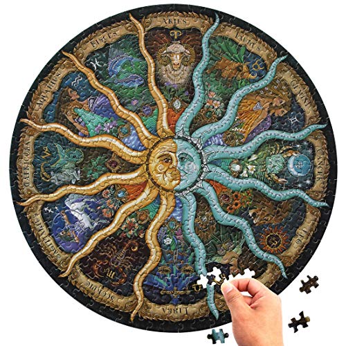 Moruska 500 Piece Puzzles for Adults Zodiac Constellation Puzzle Round Mandala Astrology Jigsaw Puzzle Cool and Challanege - Image 1