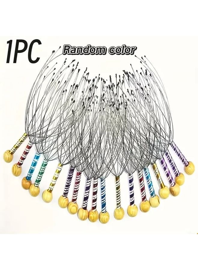 جهاز تدليك فروة الرأس من الفولاذ المقاوم للصدأ على شكل أخطبوط - لون عشوائي - مريح للرأس والرقبة - Image 1