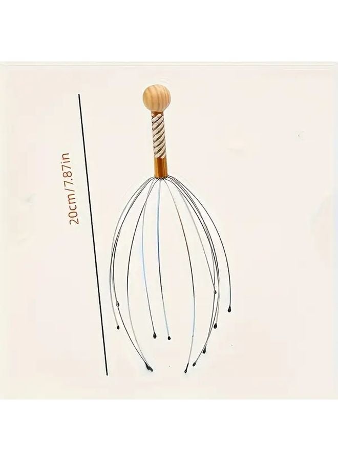 جهاز تدليك فروة الرأس من الفولاذ المقاوم للصدأ على شكل أخطبوط - لون عشوائي - مريح للرأس والرقبة - Image 4