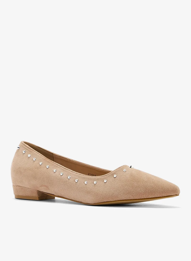 Ginger studded ballerina flat