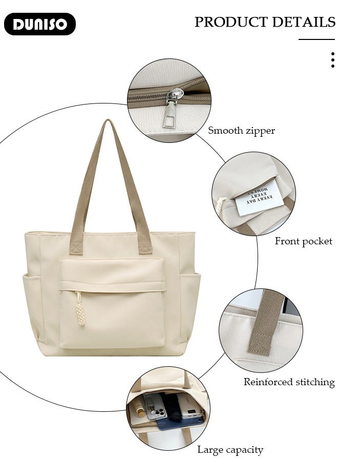 DUNISO Women's Shoulder Tote Bag Canvas Handbag For Women Large Capacity Bucket Bag Fashionable Travel Messenger Shoulder Bag For Ladies Girls College Students - Image 2