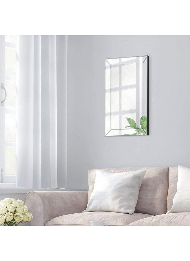 Everly Hart Collection - 16X24 Beveled Wall Accent Mirror With Angled Beveled Mirror Frame Silver - Image 1