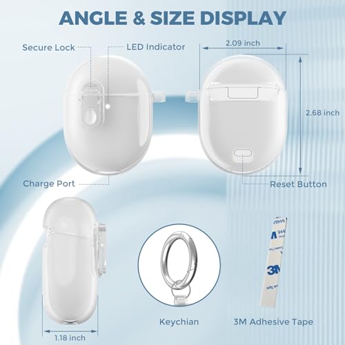 OTOPO Clip Lock Case for Google Pixel Bud Pro & Pixel Buds Pros 2 Case Clear with Cleaner Kit, Soft TPU Transparent Pixel Bud Pro 2022/ Buds Pros 2 2024 Protective Cover Men Women Clear - Image 5
